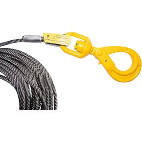 Winch Cable, 50FT | 3/8" Steel Core with Self Locking Swivel Hook for Wrecker, Tow Truck, Rollback, Crane, Century, Jerrdan and More! in Saudi Arabia