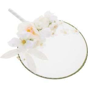 Elegant White Paddle Fan with Floral Embroidery and Tassel Accents Double Sided Design for Weddings Dance Festivals and Parties for Home Decor and Events in Kuwait