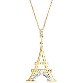 Ross-Simons 14kt Yellow Gold Eiffel Tower Pendant Necklace With Diamonds in Kuwait