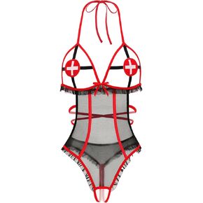 Avidlove Sexy Lingerie for Women Naughty Roleplay Lingerie Bodysuit Nurse Cosplay Outfits Nurse Costume in Saudi Arabia