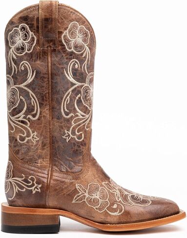 STALOV Cowboy Boots for Women Embroidered Mid Calf Chunky Pull-On Fashion Cowgirl Boot in Saudi Arabia