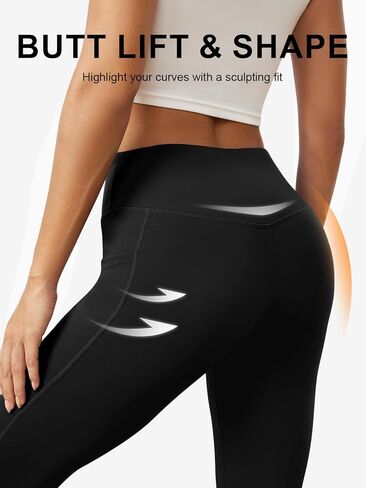 Womens Flare Yoga Pants with Pockets High Waist Tummy Control Flared Leggings Bell Bottom Gym Workout Leggings in Kuwait