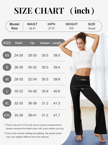 Womens Flare Yoga Pants with Pockets High Waist Tummy Control Flared Leggings Bell Bottom Gym Workout Leggings in Kuwait
