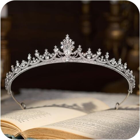 Sweetv Princess Tiaras for Women ، Gold Crystal Crown لعيد الميلاد ، عصابات الزفاف للعروس ، راينستون تايرا أغطية الشعر ملحقات الشعر ل Quinceanera Pageant Prom in Saudi Arabia