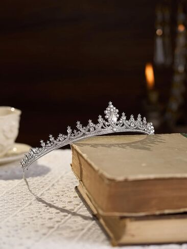 Sweetv Princess Tiaras for Women ، Gold Crystal Crown لعيد الميلاد ، عصابات الزفاف للعروس ، راينستون تايرا أغطية الشعر ملحقات الشعر ل Quinceanera Pageant Prom in Saudi Arabia