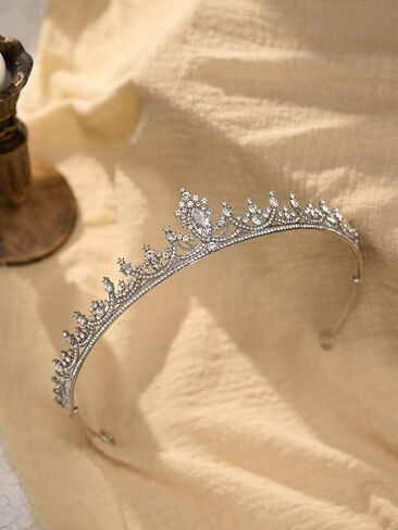 Sweetv Princess Tiaras for Women ، Gold Crystal Crown لعيد الميلاد ، عصابات الزفاف للعروس ، راينستون تايرا أغطية الشعر ملحقات الشعر ل Quinceanera Pageant Prom in Saudi Arabia