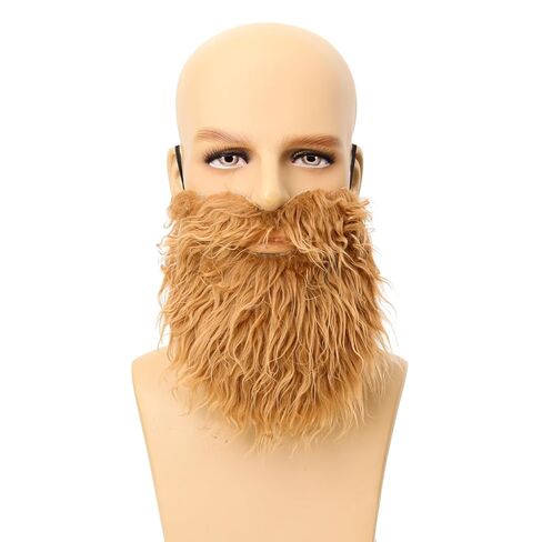 Men Costume Fake Beards and Mustache - Facial Hair Novelty Realistic Fake Beard for Adult and Teens - Halloween Party Cosplay Beard in Kuwait