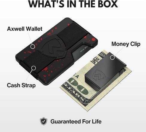 Axwell Slim Minimalist Wallet للرجال - RFID حظر حامل بطاقة الجيب الأمامي - محفظة معدنية تكتيكية مع مقطع المال وحزام نقدي (قاتل) in Saudi Arabia