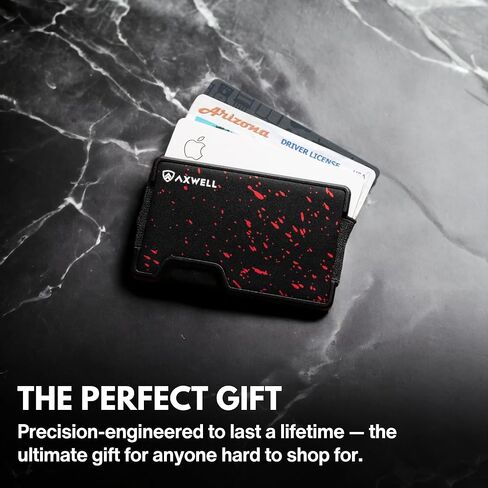Axwell Slim Minimalist Wallet للرجال - RFID حظر حامل بطاقة الجيب الأمامي - محفظة معدنية تكتيكية مع مقطع المال وحزام نقدي (قاتل) in Saudi Arabia
