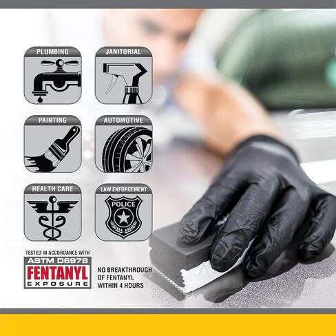 10 Pack SAS Safety 66517 Raven 6 mil Black Nitrile Disposable Gloves 7 Mil - Medium (10 boxes of 100 each) in Saudi Arabia