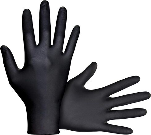 10 Pack SAS Safety 66517 Raven 6 mil Black Nitrile Disposable Gloves 7 Mil - Medium (10 boxes of 100 each) in Saudi Arabia