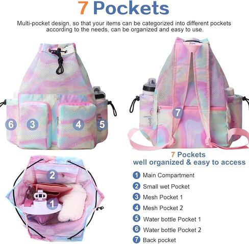 حقائب السباحة RHCPFOVOVR MESH للسباحين - حقيبة الظهر الرباطية للنساء للرجال ، السباحة السباحة على الشاطئ ، حمام السباحة الرياضي in Kuwait