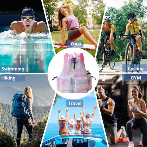 حقائب السباحة RHCPFOVOVR MESH للسباحين - حقيبة الظهر الرباطية للنساء للرجال ، السباحة السباحة على الشاطئ ، حمام السباحة الرياضي in Kuwait