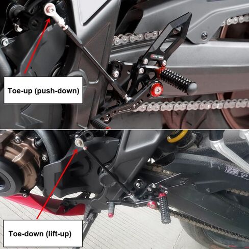 MOTO-TRON Motorcycle Accessories CNC Aluminum Rearsets Adjustable Foot Pegs Rear Sets Footrests Fit for Honda CBR650R/CB650R 2019-2024 (Titanium) in Saudi Arabia