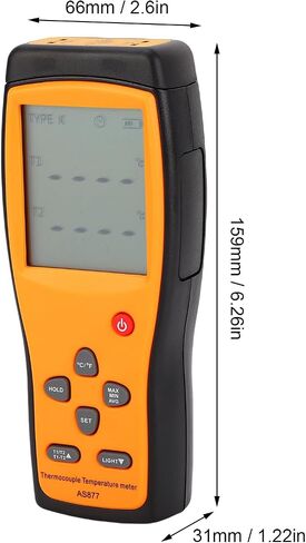 Eujgoov K Type Thermocouple Thermometer, Digital Temperature Meter 2 Channels Dual Probe for High Temp Measurement in Saudi Arabia