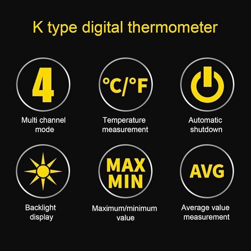 Eujgoov K Type Thermocouple Thermometer, Digital Temperature Meter 2 Channels Dual Probe for High Temp Measurement in Saudi Arabia