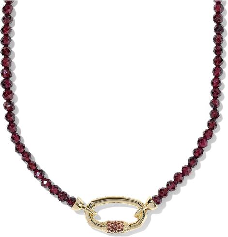 Kendra Scott, Women's, Emery Beaded Strand Necklace, Gold Red Garnet, One Size in Saudi Arabia