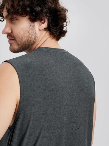 ODODOS Men's Performance Sleeveless Shirts - Stratum Tech Tank Top Ultra Soft Moisture Wicking UPF 50+ Workout Muscle Tee in Saudi Arabia