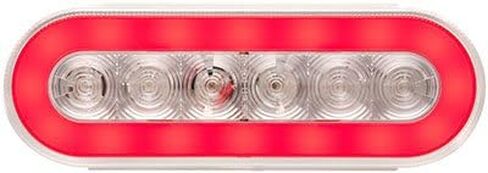 6 بوصة توقف/إطار تشغيل/ذيل LED بيضاوي ، 22 صمام ثنائي سوبر مع جروميت وموصل PL3 - واضح مع LED الأحمر in Saudi Arabia