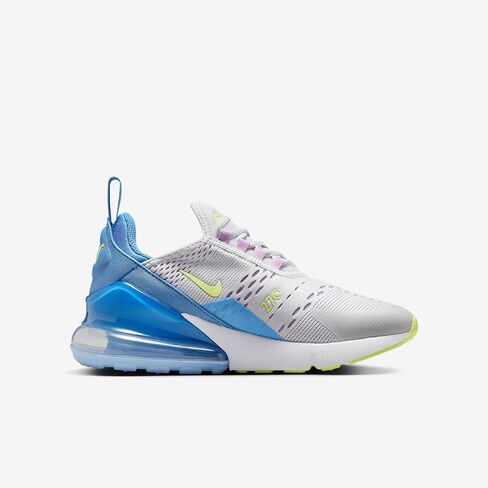 Nike Air Max 270 Big Kids' Shoes (IB4401-043, Pure Platinum/Rush Fuchsia/Blue Beyond/Light Lemon Twist) in Saudi Arabia