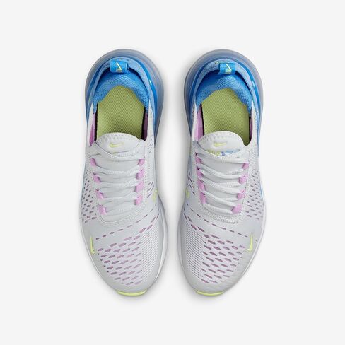 Nike Air Max 270 Big Kids' Shoes (IB4401-043, Pure Platinum/Rush Fuchsia/Blue Beyond/Light Lemon Twist) in Saudi Arabia