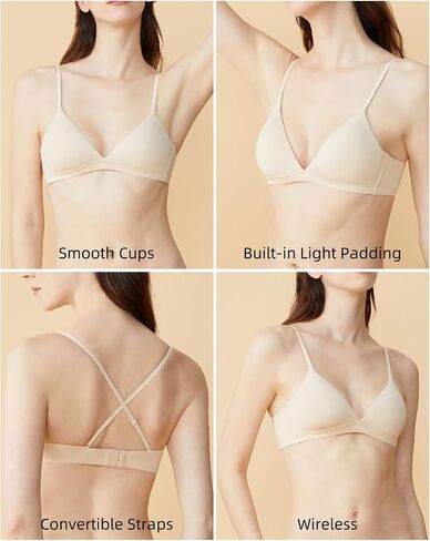 بيما القطن bralette Modal bralette لصدر صغير - حمالة صدر لاسلكية AAA/AA/A/B كوب ناعم مثلث صدرية للنساء الصغيرات in Kuwait