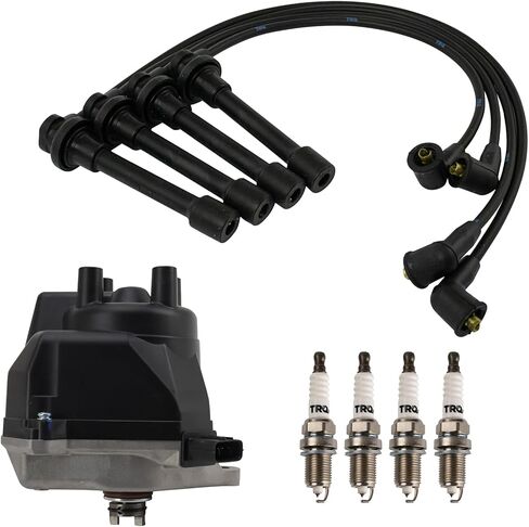 TRQ Ignition Kit Distributor Spark Plugs Wire Set Compatible with 1998-2002 Honda Accord in Saudi Arabia
