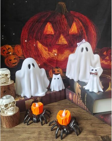 Halloween Decorations Indoor,Ghost Decor, Light Up Ghosts Kit Set of 4,Friendly Pets,Gothic Home Decor(2ghost 2dog) in Saudi Arabia