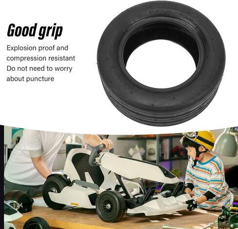 Asixxsix Go Kart Tire, Smooth Rubber Wear Resist Non Slip Vacuum Tire with Strong Shock Absorption and Fast Speed, for Go Kart Front Wheel in Saudi Arabia