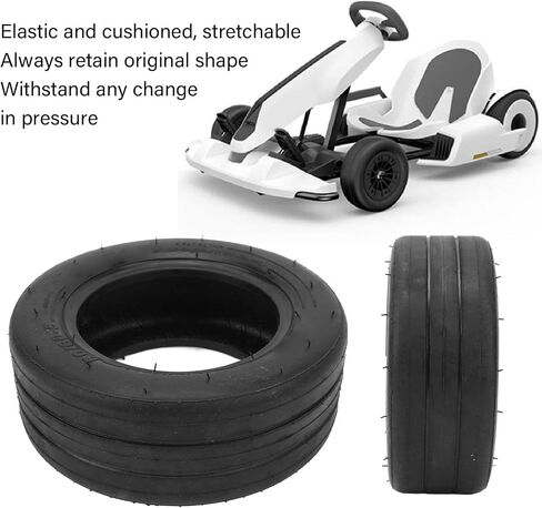 Asixxsix Go Kart Tire, Smooth Rubber Wear Resist Non Slip Vacuum Tire with Strong Shock Absorption and Fast Speed, for Go Kart Front Wheel in Saudi Arabia