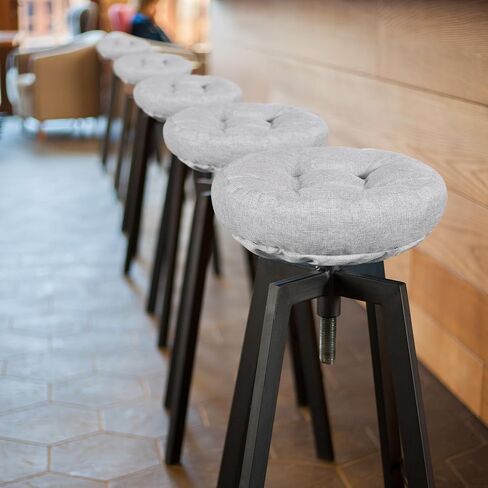 Dark Grey Bar Stool Seat Cushions, Round Stool Covers Pads with Ties Non Slip (12"x12"x4",1 Pack) in Saudi Arabia