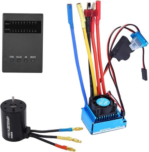 VBESTLIFE Brushless Motor and ESC Combination, 3650 Motor 3100Kv Brushless ESC Program Card Set for 1/10 RC Car Replacement Part (120A) in Saudi Arabia