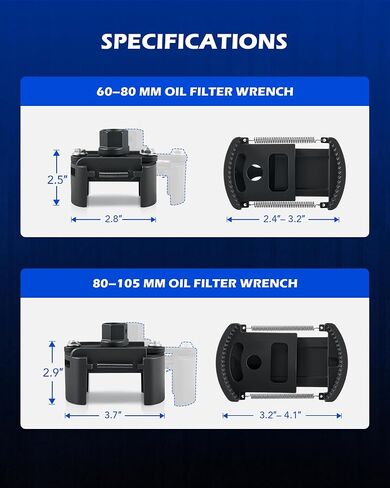 Orion Motor Tech 2 PC. أداة إزالة مرشح الزيت ، 60-80 مم و 80-105 ملم مفتاح تصفية الزيت القابل للتعديل ، أداة إزالة مرشح الزيت ، 1/2 "و 22 مم مفتاح تصفية الزيت العالمي ، الأسود in Saudi Arabia