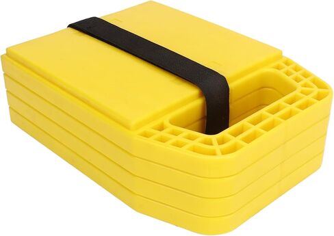 RV Jack Pad Stabilizer Pad Pad Pad Pad 4pcs قابلة للتكديس قابلة للتكديس منعتًا للغرق في المعسكرات المقطورة Caravan 6.1x6.1 بوصة (أسود) in Kuwait