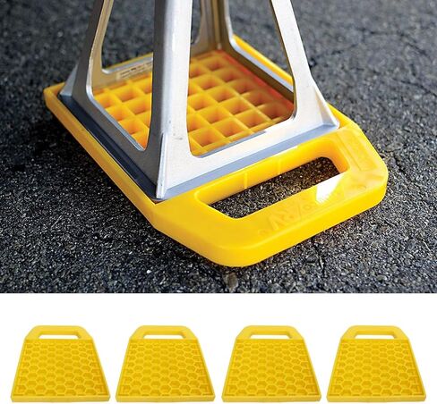 RV Jack Pad Stabilizer Pad Pad Pad Pad 4pcs قابلة للتكديس قابلة للتكديس منعتًا للغرق في المعسكرات المقطورة Caravan 6.1x6.1 بوصة (أسود) in Kuwait