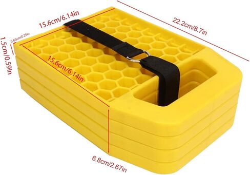 RV Jack Pad Stabilizer Pad Pad Pad Pad 4pcs قابلة للتكديس قابلة للتكديس منعتًا للغرق في المعسكرات المقطورة Caravan 6.1x6.1 بوصة (أسود) in Kuwait
