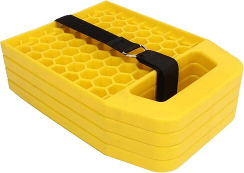 RV Jack Pad Stabilizer Pad Pad Pad Pad 4pcs قابلة للتكديس قابلة للتكديس منعتًا للغرق في المعسكرات المقطورة Caravan 6.1x6.1 بوصة (أسود) in Kuwait