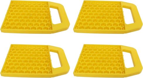 RV Jack Pad Stabilizer Pad Pad Pad Pad 4pcs قابلة للتكديس قابلة للتكديس منعتًا للغرق في المعسكرات المقطورة Caravan 6.1x6.1 بوصة (أسود) in Kuwait