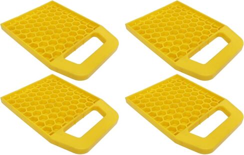 RV Jack Pad Stabilizer Pad Pad Pad Pad 4pcs قابلة للتكديس قابلة للتكديس منعتًا للغرق في المعسكرات المقطورة Caravan 6.1x6.1 بوصة (أسود) in Kuwait