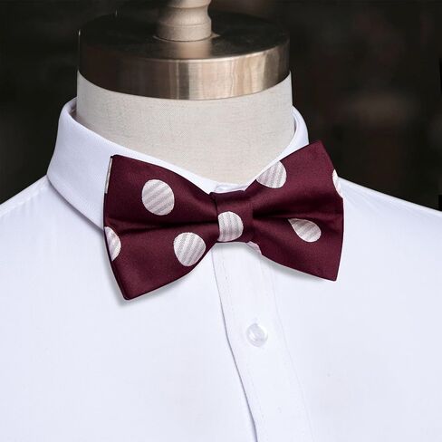 Silk Bow Tie Set for Men Striped Pre-tied Tuxedo Bowties Pocket Square Cufflinks Adjustable Wedding Prom Party in Saudi Arabia