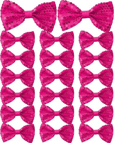 Geyoga 24 PCS Men's Sequin Bow Ties Pre Parkle Sequin Banded Double Bowtie Ties مع شريط رقبة قابل للتعديل in Saudi Arabia
