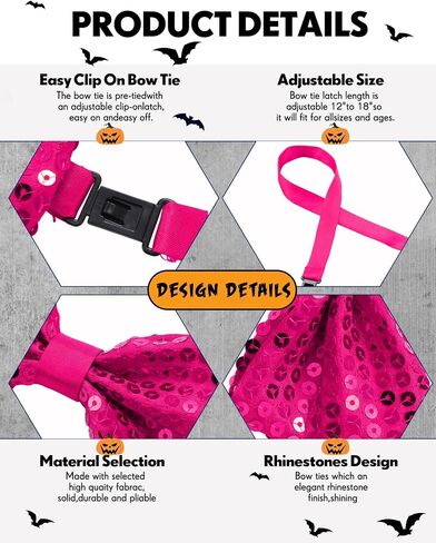 Geyoga 24 PCS Men's Sequin Bow Ties Pre Parkle Sequin Banded Double Bowtie Ties مع شريط رقبة قابل للتعديل in Saudi Arabia