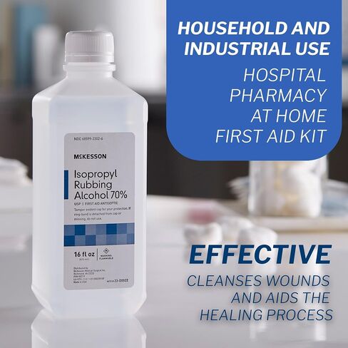 McKesson Isopropyl Rubbing Alcohol 70% [1 Count] USP First Aid Antiseptic, 16 oz in Kuwait