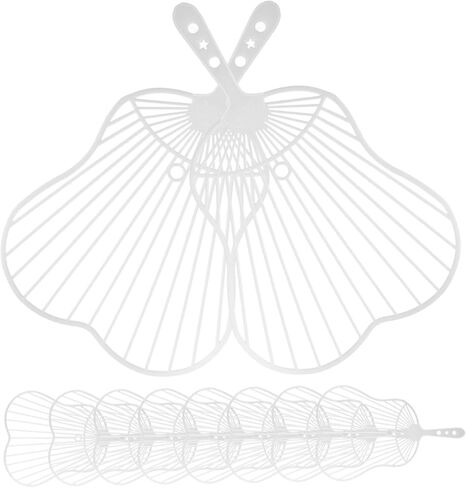 Luxshiny DIY Chinese Hand Fan Frame Kit 20pcs Plastic Fan Handles for Crafting Wedding and Decoration Lightweight and Easy to Assemble for DIY Projects in Kuwait