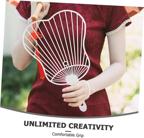 Luxshiny DIY Chinese Hand Fan Frame Kit 20pcs Plastic Fan Handles for Crafting Wedding and Decoration Lightweight and Easy to Assemble for DIY Projects in Kuwait