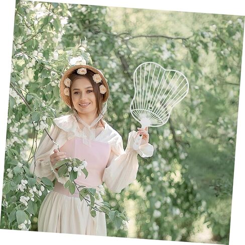 Luxshiny DIY Chinese Hand Fan Frame Kit 20pcs Plastic Fan Handles for Crafting Wedding and Decoration Lightweight and Easy to Assemble for DIY Projects in Kuwait