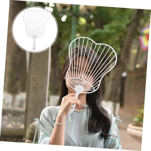 Luxshiny DIY Chinese Hand Fan Frame Kit 20pcs Plastic Fan Handles for Crafting Wedding and Decoration Lightweight and Easy to Assemble for DIY Projects in Kuwait