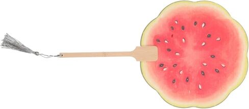 Zerodeko Watermelon Handheld Fan Paddle Summer Summer مع مقبض طويل من قطعة خشبية واحدة لحفلات حفلات الزفاف والديكور المنزلي in Kuwait