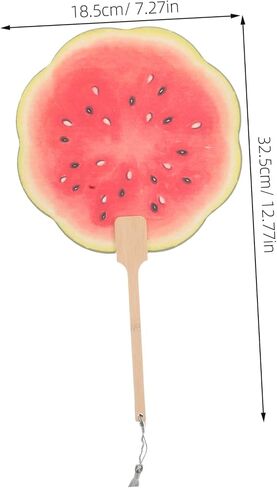 Zerodeko Watermelon Handheld Fan Paddle Summer Summer مع مقبض طويل من قطعة خشبية واحدة لحفلات حفلات الزفاف والديكور المنزلي in Kuwait