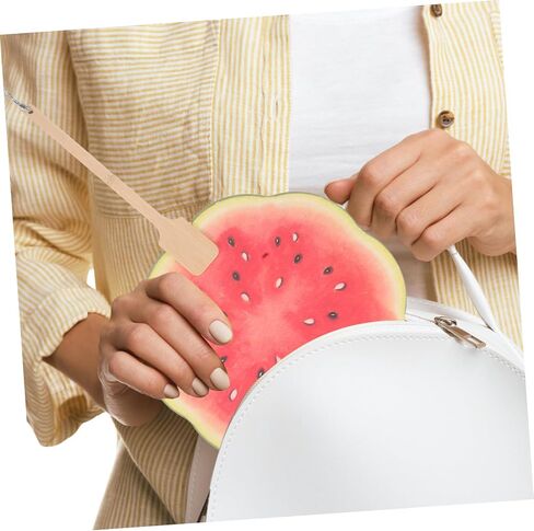 Zerodeko Watermelon Handheld Fan Paddle Summer Summer مع مقبض طويل من قطعة خشبية واحدة لحفلات حفلات الزفاف والديكور المنزلي in Kuwait